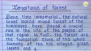 Importance of Forest Essay || write a short paragraph on importance of Forest || Handwriting ✏️✏️