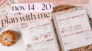 🍁Nov 14 - 20 | Plan With Me | Erin Condren  LifePlanner | Hourly Layout