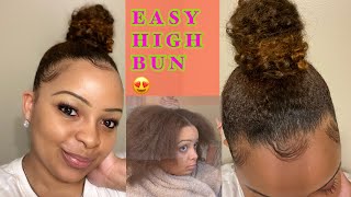 EASY SLEEK HIGH BUN ON NATURAL HAIR :TUTORIAL!