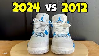 Air Jordan 4 Military Blue Comparison 2012 vs 2024