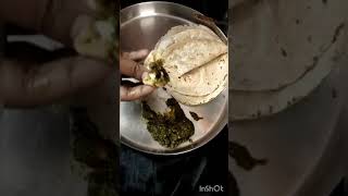 desi ghee wali roti or palak paneer 💓 ##shorts##foryoupage##viral