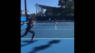 Coco Gauff gets herself ready for the Australian Open (2021) - WTA Tennis Practice Court Level View