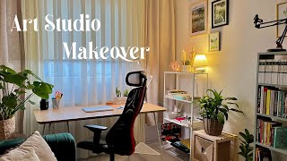 Art Studio Makeover / New Desk + Painting the Bookcase ✨