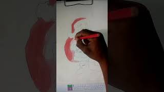 santa close drawing colour pencil || #shorts #viral #drawing