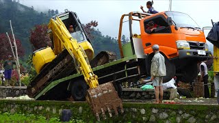 Landscaping Works Done !! Mini Excavator Loaded Up Onto Self Loading Towing Truck