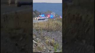 Stolen Transport truck being chased by a bunch of police 😂🤣 #rcmp