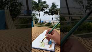 Painting Under Clouds 🌨️❤️ #shorts #artshorts #shortsfeed