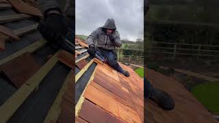 Cedar Shingle Roofing in the the rain. #roofing #roof #cedar