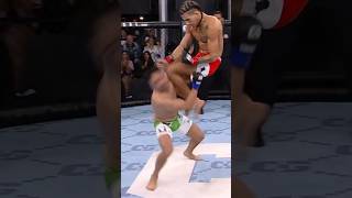 Una BRUTAL patada voladora terminó esta pelea😳 #mma #ko #flyingkick