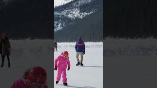 Ice skating at Lake Louise