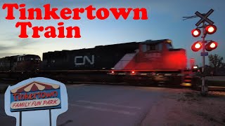 TinkerTown Train at Night in Winnipeg MB