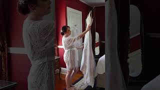 Bride Admires Wedding Gown! #wedding #shorts #bridalgown