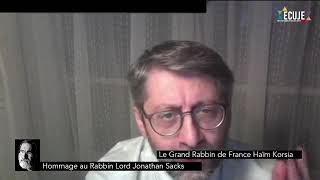 Hommage  du Grand Rabbin de France au Rabbin Lord Jonathan Sacks