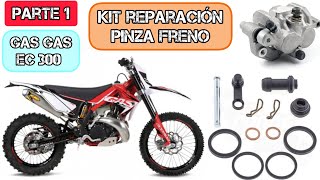 PARTE 1.Montar kit de reparación pinza de freno delantera gas gas ec300 2t. Retenes pinza latiguillo