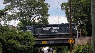 NS SD40-2 6090 leading on NS P42 at Brawley Street in Spartanburg 7/15/24