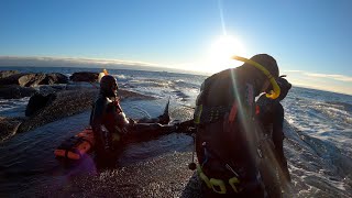 Freediving "Kråka", Rakke, Stavern, Norway. 08.01.2022. 4K.