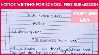 Notice writing for school fees submission #noticewriting #noticeformat#psseducation#notice