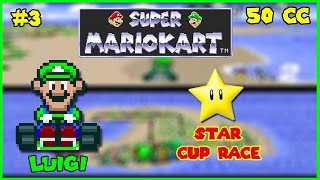 Super Mario Kart (SNES) #3 - Luigi [50cc Class - Star Cup Race]