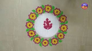 Ganesh chaturthi special easy poster rangoli. | Simple Rangoli Designs