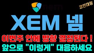 [XEM 넴 코인전망] 이번주 안에 방향 결정된다 !, 앞으로 "이렇게" 대응하세요 !