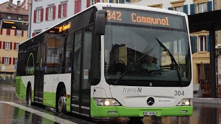 Mercedes Benz Citaro K Facelift on the Le Locle snow ! [TransN]