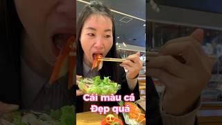 Salad cá trích ép trứng và cá hồi sống #salad #cahoi #mukbang #xuhuong