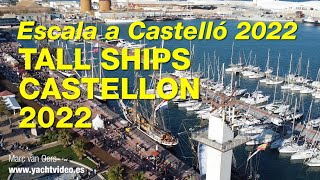 Drone footage of Tall Ships at port of Castellón - Escala a Castelló 2022 -  Spain