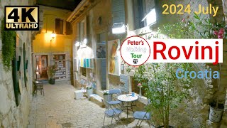 Rovinj, Croatia, Kroatien, Horvátország, Romantic  Evening Walking Tour 4k