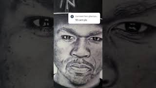 Number 10:50 Cent 💜🏴󠁧󠁢󠁳󠁣󠁴󠁿 #fanart #art #rapartist #hiphopartist #rap #50cent #realism #music #love