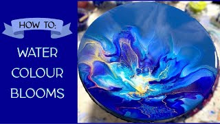 #406 How To: Watercolour Blooms! Layering, Mixing, and Blowing Out ! #fluidart #paint