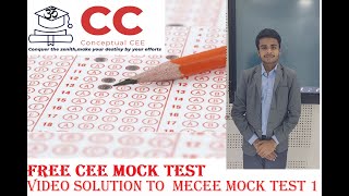 MECEE mock test 1 solution  #Conceptual CEE # AASHIK JHA