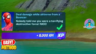 Deal Damage while Airborne from a Bouncer (350) | Fortnite Amazing Web Week Quests