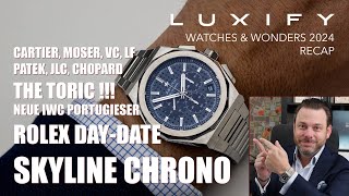 Rolex Day-Date, Zenith Defy Skyline Chrono, IWC Portugieser 2024, Parmigiani Toric, Cartier, Chopard