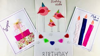 Birthday card making with a Preschooler 🎂| 4 easy & simple Birthday card Ideas for kids 🎂