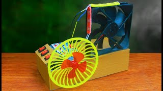 1 Science project item made on cardboard DC motor cooling fan