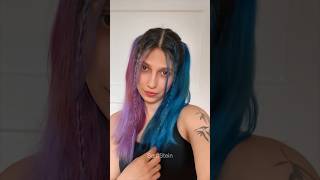 تجربه‌ی جدید رنگ مو👀🥰😍 چطور شد؟ #رنگ_مو #hairdye #splitdye #bluehair