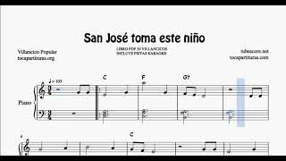 San José toma este niño Partitura de Piano Muy Fácil con Acordes Villancico Principiantes