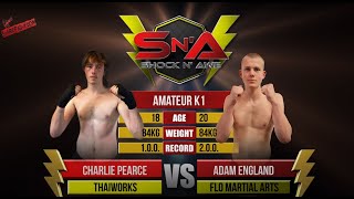 Shock N Awe 32 Amateur Middleweight Kickboxing - Charlie Pearce vs Adam England