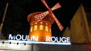 Moulin Rouge Show Sign in Paris, France