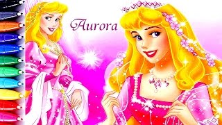 Disney Princess Sleeping Beauty Aurora Coloring Book Pages Speed Coloring Fun Art Video