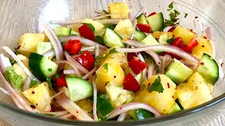 Pineapple Salad With Healthy Dressing | Pineapple Cucumber Salad | Weight Loss Salad Recipe