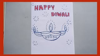 Diya Drawing || Happy Diwali Card Drawing ||Diwali Festival Special Card Making || Diwali Card ||🪔🪔🪔