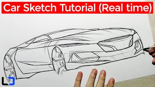 Car Sketch Tutorial (Real time Step by Step)