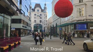 Sunny Winter Walk in Vienna - City Ambience and Sounds around Schwedenplatz, Praterstraße, VR Walk