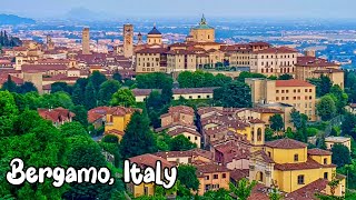 Walking tour in Bergamo, Italy 4K - A beautiful city in Northern Italy (Lombardy)