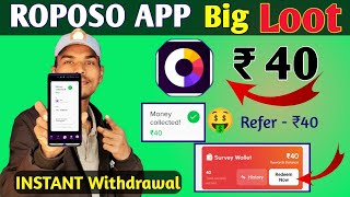 Roposo App Unlimited Trick & Refer Trick |Earn ₹40 Instant Per Otp |Roposo App Se paise Kaise kamaye