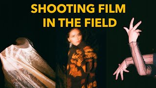 SHOOTING FILM IN THE FIELD AT NIGHT