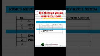 TRIK MERUBAH HURUF MENJADI KECIL SEMUA MS. EXCEL #belajarexcel #edutekno66