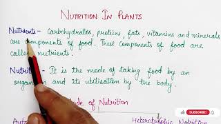 Nutrition in Plants Notes (Part 1) | Class-7 Science Chapter 1 NCERT