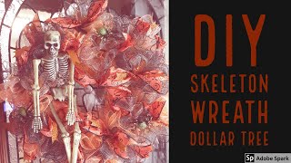 DIY Skeleton Wreath/ Dollar Tree/ Halloween